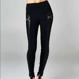 Cello Jeggings with gold accent zipper